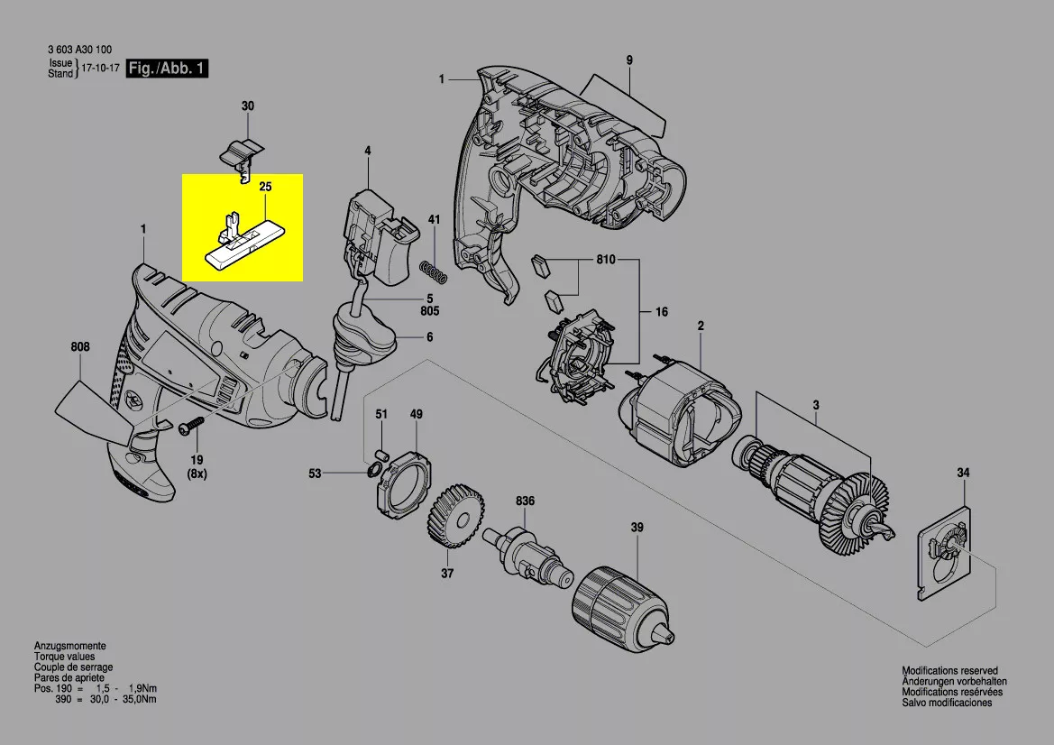 Curseur inverseur réf. 1 600 A00 8BK Bosch